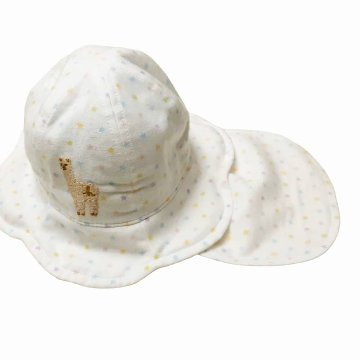 hakka baby「UVカット 日よけ付きダブルガーゼハット」（44-46cm） 【メール便送料無料】の画像