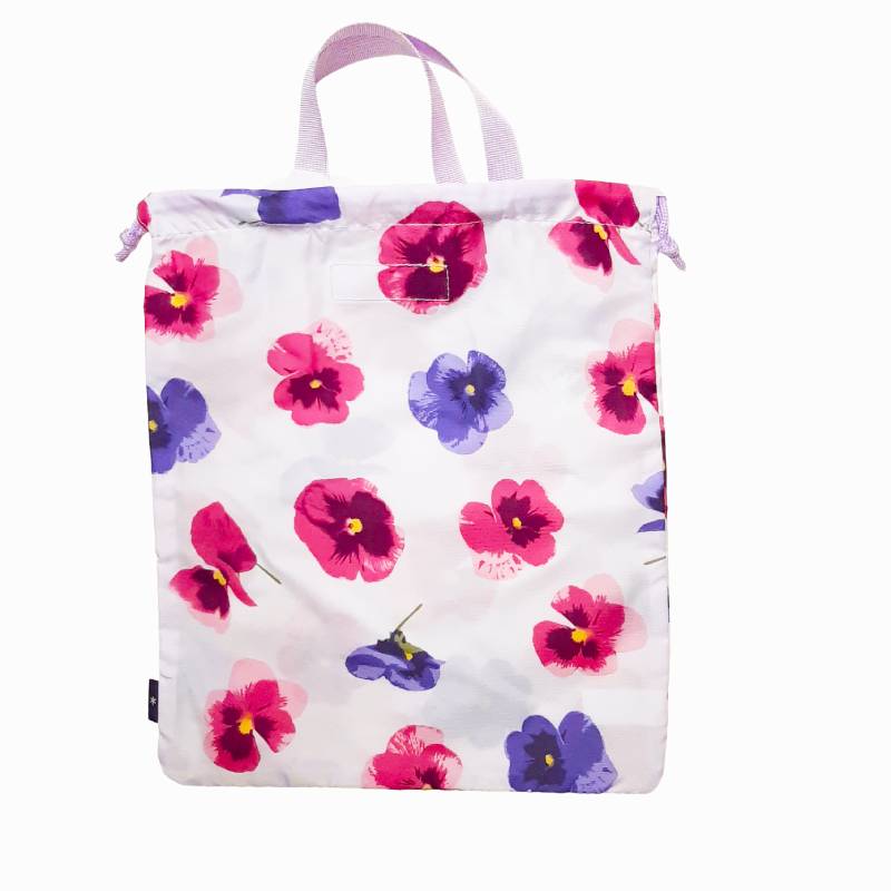 hakka kids「MIXスミレプリント 巾着バッグ」F メール便送料198円対応可の画像