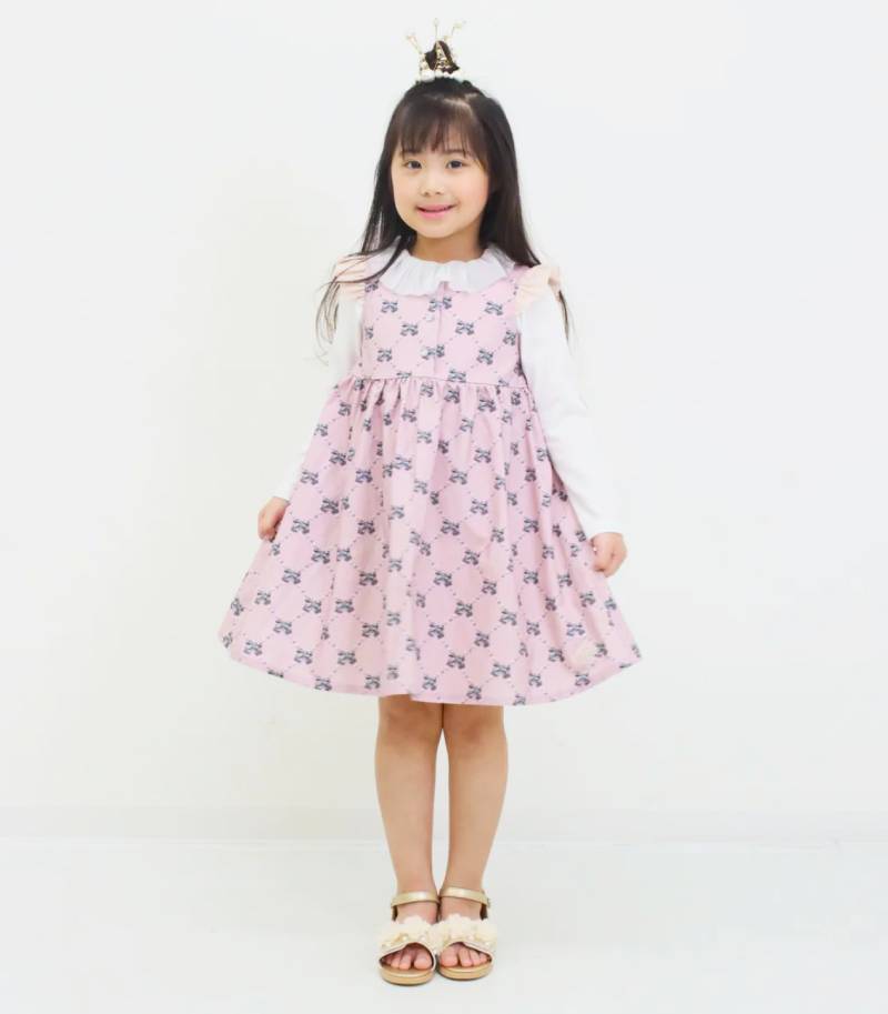 nino「リボンパールプリント ジャンパースカート」(90-120cm) の画像