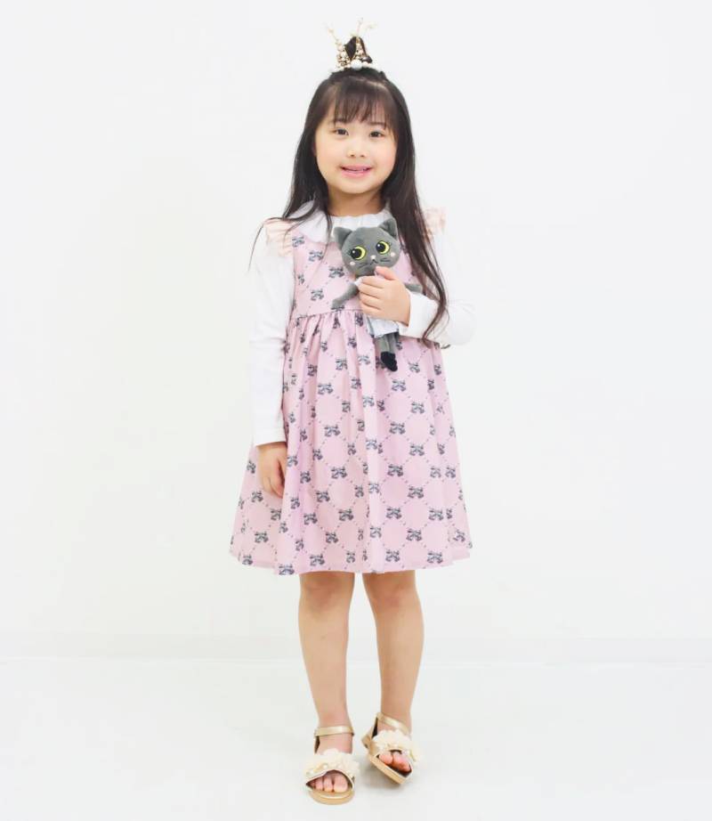 nino「リボンパールプリント ジャンパースカート」(90-120cm) の画像