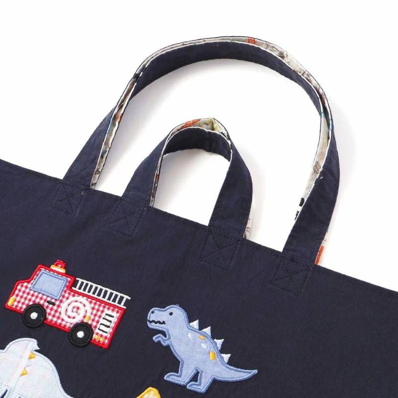 SLAP SLIP (スラップスリップ) 「恐竜＆はたらく自動車柄 リバーシブルレッスンバッグ」ワンサイズ【メール便送料198円対応】の画像