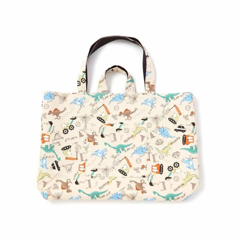 SLAP SLIP (スラップスリップ) 「恐竜＆はたらく自動車柄 リバーシブルレッスンバッグ」ワンサイズ【メール便送料198円対応】の画像