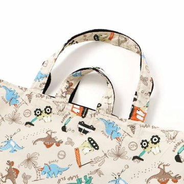 SLAP SLIP (スラップスリップ) 「恐竜＆はたらく自動車柄 リバーシブルレッスンバッグ」ワンサイズ【メール便送料198円対応】の画像