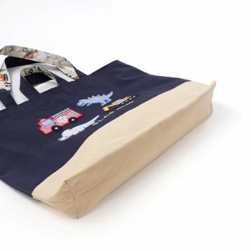 SLAP SLIP (スラップスリップ) 「恐竜＆はたらく自動車柄 リバーシブルレッスンバッグ」ワンサイズ【メール便送料198円対応】の画像