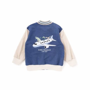 SLAP SLIP(スラップスリップ) 「恐竜＆飛行機刺繍 デニムニットスタジャン」(90-130cm) メール便送料198円対応可の画像
