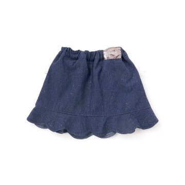 SLAP SLIP(スラップスリップ) 「ラメデニム リボン付きスカパン」(100-130cm) 【メール便送料198円対応】の画像