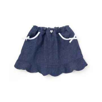 SLAP SLIP(スラップスリップ) 「ラメデニム リボン付きスカパン」(100-130cm) 【メール便送料198円対応】の画像