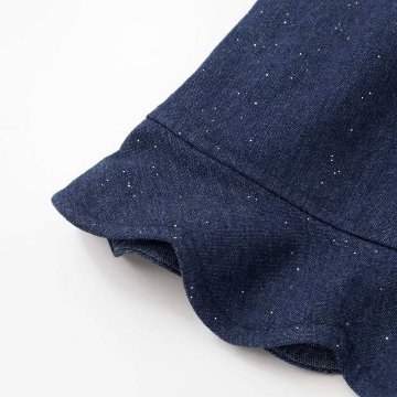 SLAP SLIP(スラップスリップ) 「ラメデニム リボン付きスカパン」(100-130cm) 【メール便送料198円対応】の画像