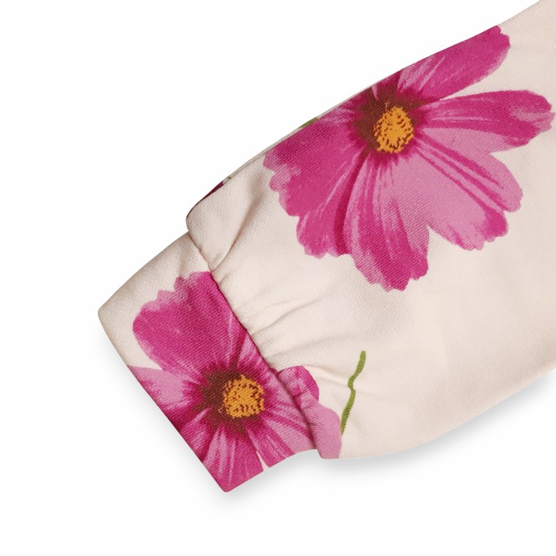 SALE hakkakids コスモスプリント Aライン ミニ裏毛 トレーナー 90 100 110 120 130 140 の画像