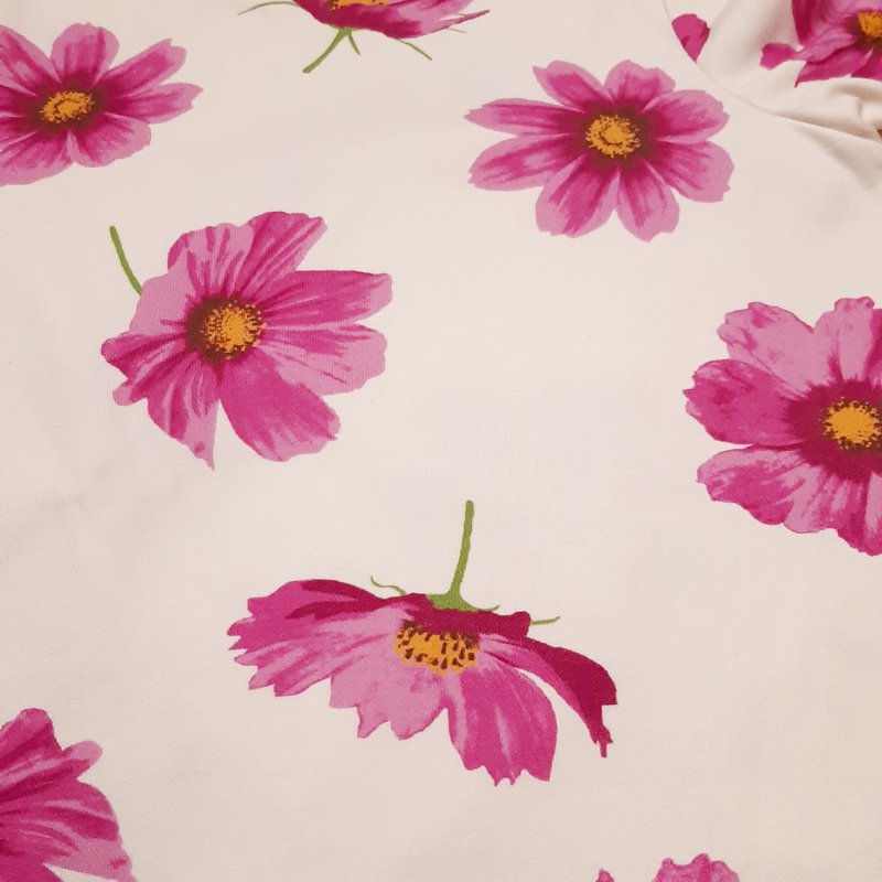 SALE hakkakids コスモスプリント Aライン ミニ裏毛 トレーナー 90 100 110 120 130 140 の画像