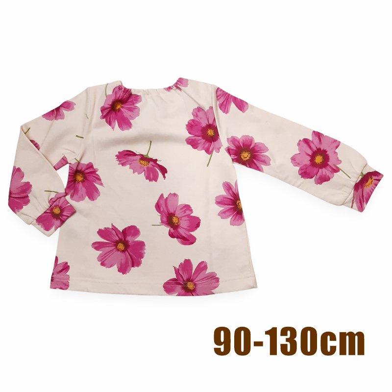 SALE hakkakids コスモスプリント Aライン ミニ裏毛 トレーナー 90 100 110 120 130 140 の画像