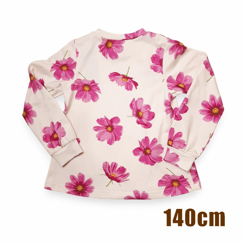 SALE hakkakids コスモスプリント Aライン ミニ裏毛 トレーナー 90 100 110 120 130 140 の画像