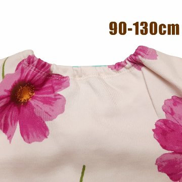 SALE hakkakids コスモスプリント Aライン ミニ裏毛 トレーナー 90 100 110 120 130 140 の画像