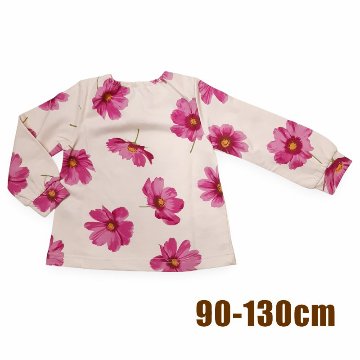 SALE hakkakids コスモスプリント Aライン ミニ裏毛 トレーナー 90 100 110 120 130 140 の画像