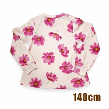 SALE hakkakids コスモスプリント Aライン ミニ裏毛 トレーナー 90 100 110 120 130 140 の画像