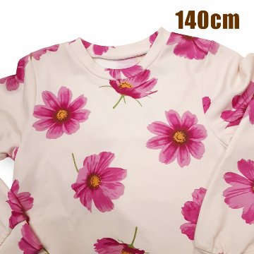 SALE hakkakids コスモスプリント Aライン ミニ裏毛 トレーナー 90 100 110 120 130 140 の画像