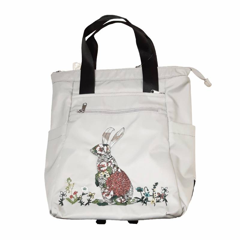 SUPER HAKKA glanta 「かくれんぼうさぎ刺繍２WAYリュックトート」Fの画像