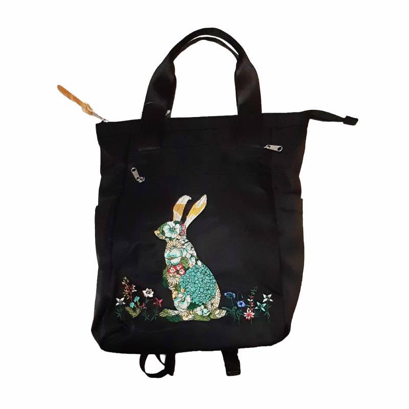 SUPER HAKKA glanta 「かくれんぼうさぎ刺繍２WAYリュックトート」Fの画像