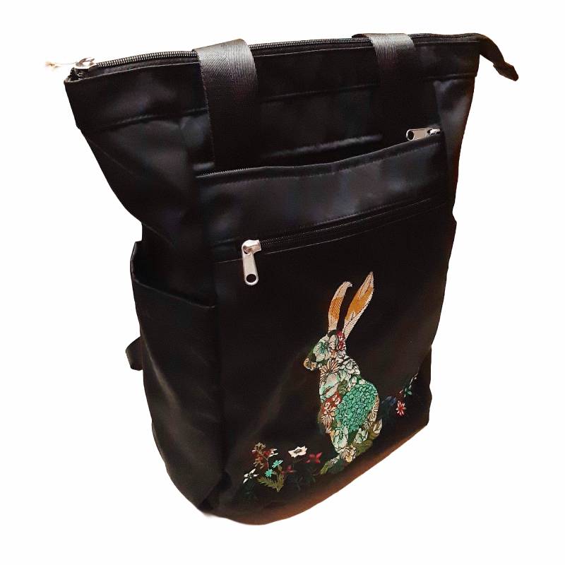 SUPER HAKKA glanta 「かくれんぼうさぎ刺繍２WAYリュックトート」Fの画像