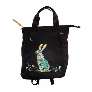 SUPER HAKKA glanta 「かくれんぼうさぎ刺繍２WAYリュックトート」Fの画像