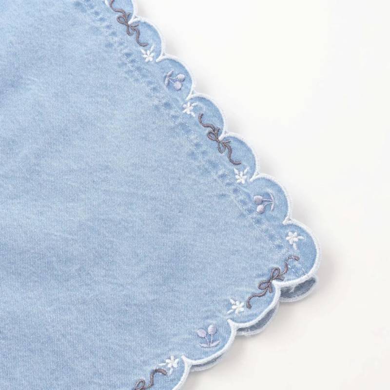 SLAP SLIP(スラップスリップ) 「サイド＆裾スカラップ7分丈デニムパンツ」(100-130cm) 【メール便送料198円対応】の画像