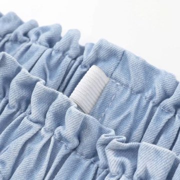 SLAP SLIP(スラップスリップ) 「サイド＆裾スカラップ7分丈デニムパンツ」(100-130cm) 【メール便送料198円対応】の画像