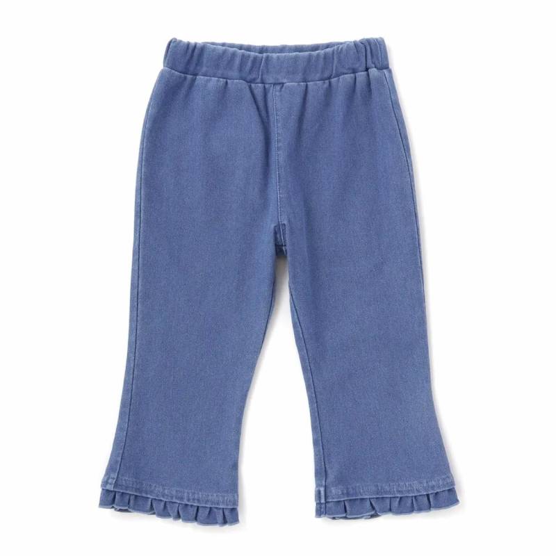 SLAP SLIP(スラップスリップ) 「裾フリル7分丈デニムニットレギンス」(80-120cm) 【メール便送料198円対応】の画像