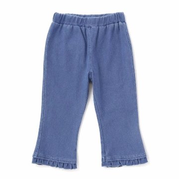 SLAP SLIP(スラップスリップ) 「裾フリル7分丈デニムニットレギンス」(80-120cm) 【メール便送料198円対応】の画像