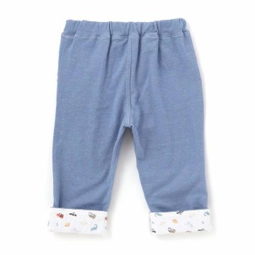 SLAP SLIP(スラップスリップ) 「恐竜＆乗り物刺繍入り 折り返し裾7分丈ストレッチパンツ」(80-120cm) 【メール便送料198円対応】の画像