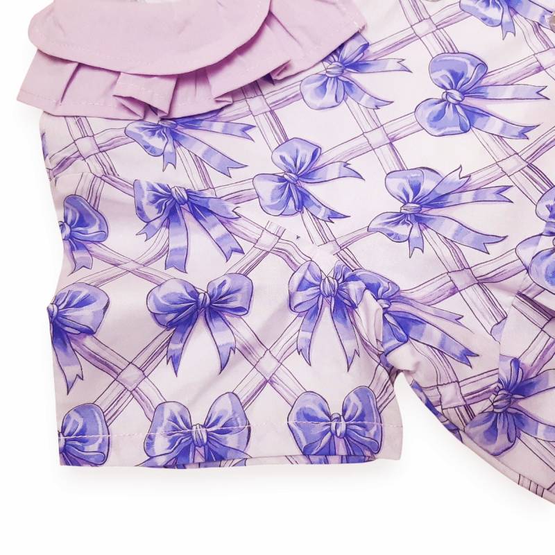 nino「リボン格子プリント前開きワンピース」(90-140cm) の画像