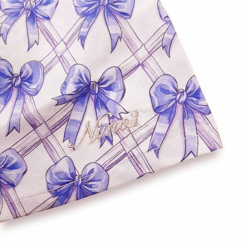 nino「リボン格子プリント前開きワンピース」(90-140cm) の画像