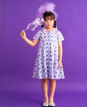 nino「リボン格子プリント前開きワンピース」(90-140cm) の画像