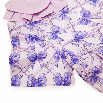 nino「リボン格子プリント前開きワンピース」(90-140cm) の画像