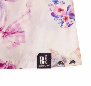 nino「ねこプリント切り替えTシャツ」(90-140cm) 【メール便送料無料】の画像