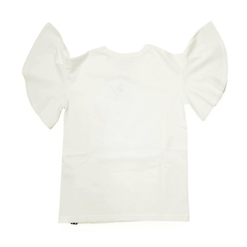 nino「ラベンダーねこプリントフレアースリーブTシャツ」(90-140cm) 【メール便送料無料】の画像