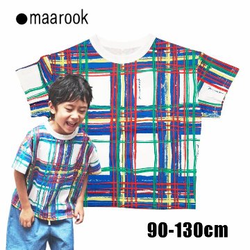 maarook「ブラッシュチェックPT天竺Tシャツ」(90-130cm) 【メール便送料無料】の画像
