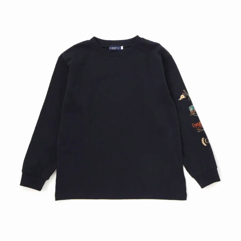 nexchic (ネクシック) 「マルチボーダーTシャツ＋長袖Tシャツセット」(110-150cm)　メール便送料無料の画像