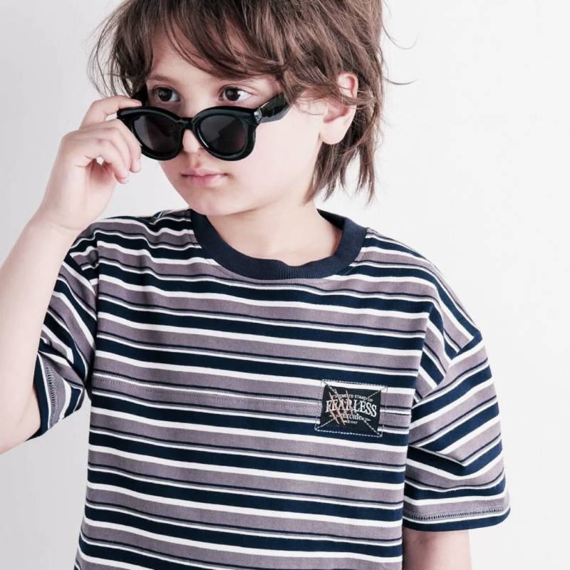 nexchic (ネクシック) 「ビッグシルエット ランダムボーダーTシャツ」(110-150cm)　メール便送料198円対応の画像