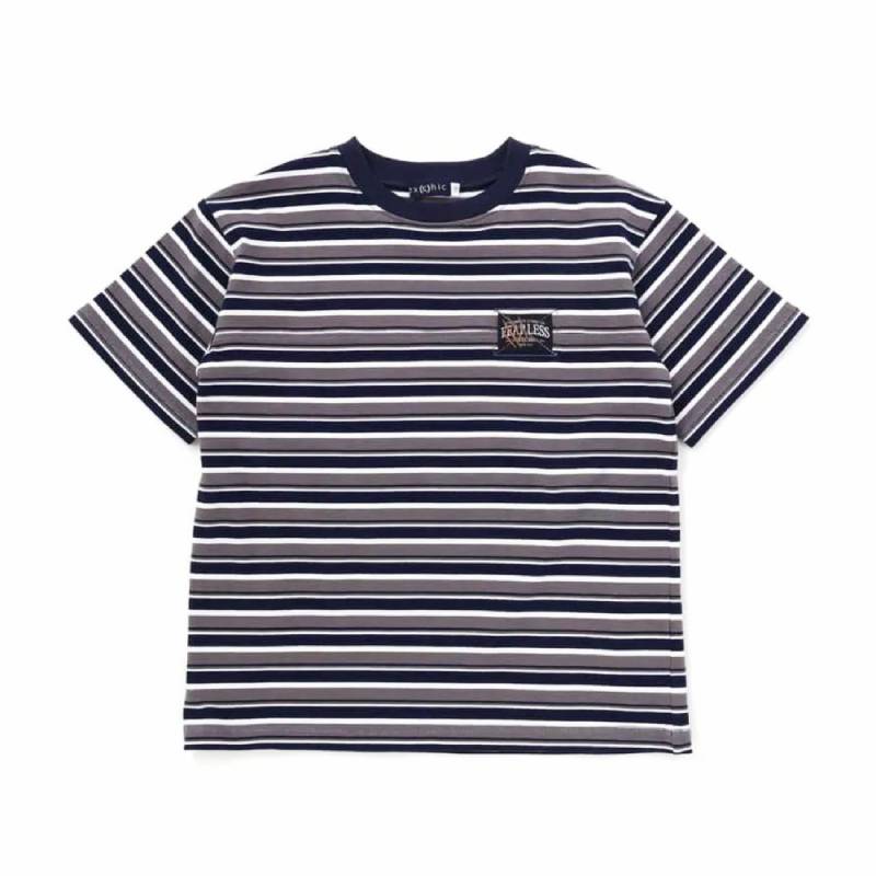 nexchic (ネクシック) 「ビッグシルエット ランダムボーダーTシャツ」(110-150cm)　メール便送料198円対応の画像