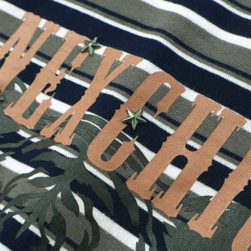 nexchic (ネクシック) 「ビッグシルエット ランダムボーダーTシャツ」(110-150cm)　メール便送料198円対応の画像