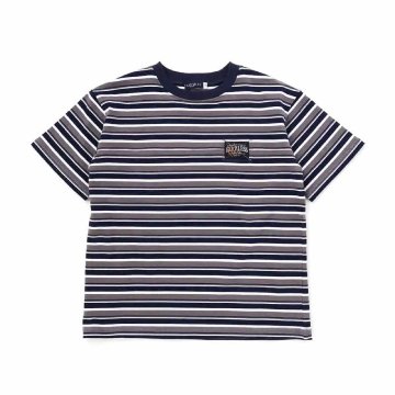 nexchic (ネクシック) 「ビッグシルエット ランダムボーダーTシャツ」(110-150cm)　メール便送料198円対応の画像