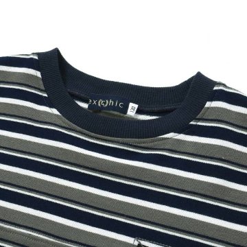 nexchic (ネクシック) 「ビッグシルエット ランダムボーダーTシャツ」(110-150cm)　メール便送料198円対応の画像