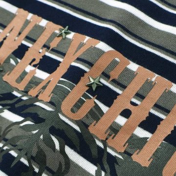 nexchic (ネクシック) 「ビッグシルエット ランダムボーダーTシャツ」(110-150cm)　メール便送料198円対応の画像