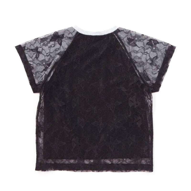 nexchic (ネクシック) 「シルバーハートPtチュールレイヤードTシャツ」(110-150cm)　メール便送料198円対応の画像