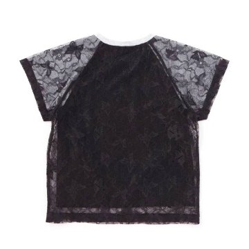 nexchic (ネクシック) 「シルバーハートPtチュールレイヤードTシャツ」(110-150cm)　メール便送料198円対応の画像