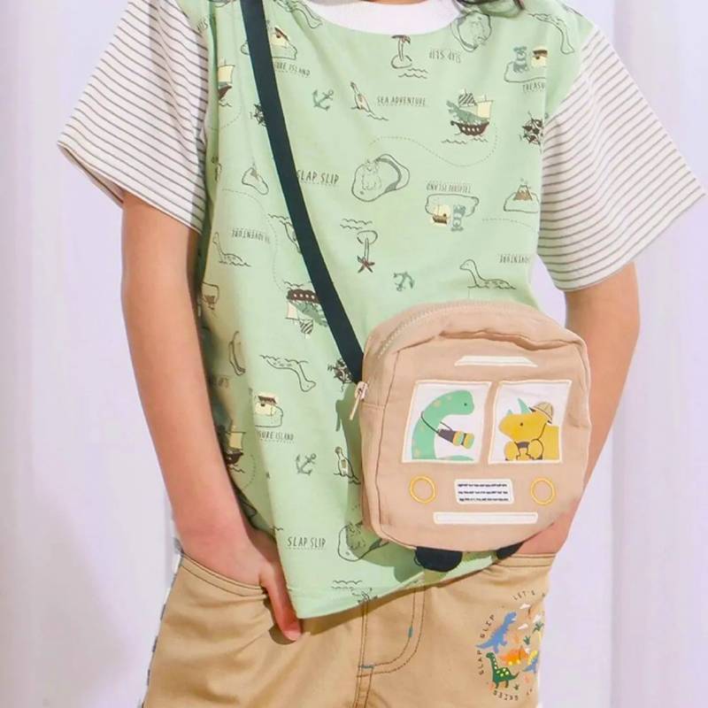 SLAPSLIP ポシェット付き宝島柄Tシャツ(80-130cm)　【メール便送料198円対応】の画像