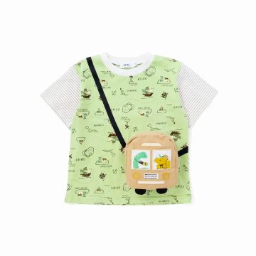 SLAPSLIP ポシェット付き宝島柄Tシャツ(80-130cm)　【メール便送料198円対応】の画像