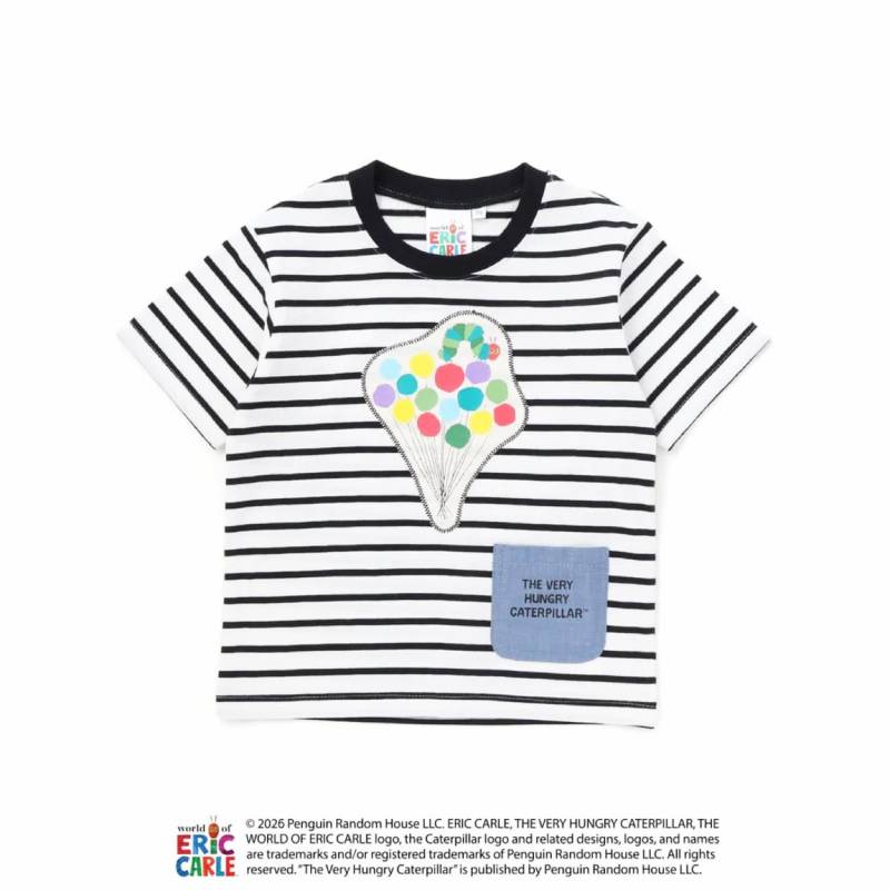 【Eric Carleコラボ】「はらぺこあおむしTシャツ」(80~120cm)　【メール便送料198円対応】の画像