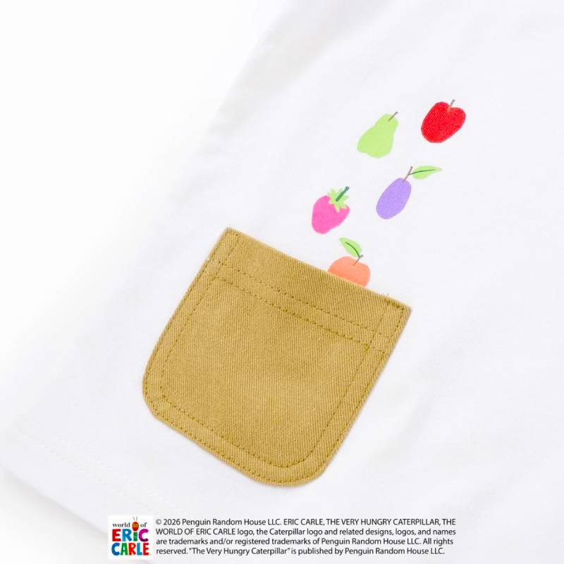 【Eric Carleコラボ】「はらぺこあおむしTシャツ」(80~120cm)　【メール便送料198円対応】の画像