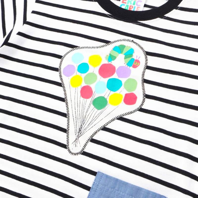 【Eric Carleコラボ】「はらぺこあおむしTシャツ」(80~120cm)　【メール便送料198円対応】の画像